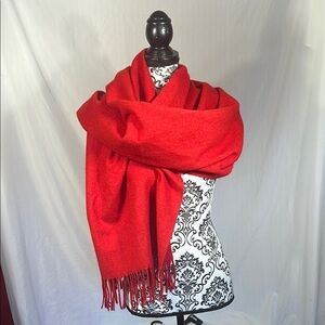 Bright red pashmina scarf